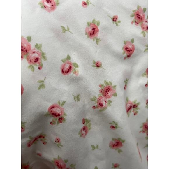 Modern Threads Full Flat Sheet 81X96 White Pink Floral - Picture 1 of 3